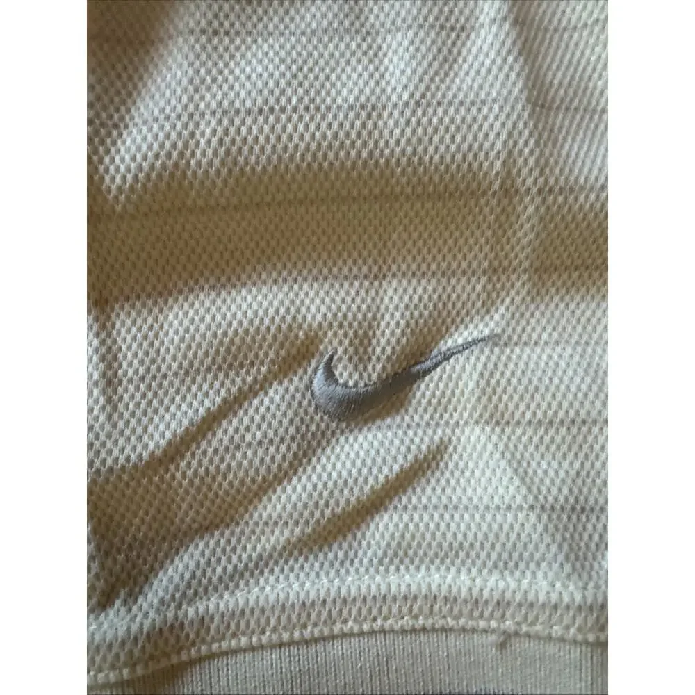 Nike Golf Mens Dri‎ Fit Polo Shirt Size L Yellow Striped Cotton Poly Blend